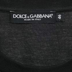 Dolce & Gabbana Black Logo Embellished Jersey T-Shirt L