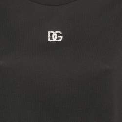 Dolce & Gabbana Black Logo Embellished Jersey T-Shirt L