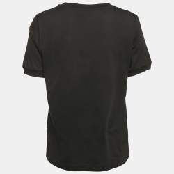 Dolce & Gabbana Black Logo Embellished Jersey T-Shirt L