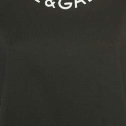 Dolce & Gabbana Black Logo Embroidery Cotton Blend T-Shirt L