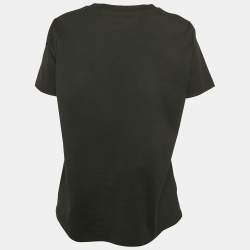 Dolce & Gabbana Black Logo Embroidery Cotton Blend T-Shirt L