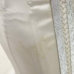 Pre Owned Dolce & Gabbana Grey Crystal Embellished Satin Silk Corset Gown M