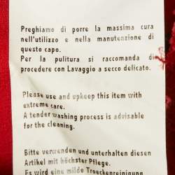 Pre Owned Dolce & Gabbana Red Snakeskin Leather Trim Lace Slit Detail Gown S