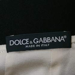 Dolce & Gabbana Ivory Banana Leaf Print Crepe Flounced Skirt S