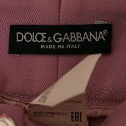 Dolce & Gabbana Pink Gabardine High Rise Trousers XS