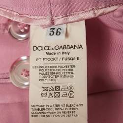 Dolce & Gabbana Pink Gabardine High Rise Trousers XS