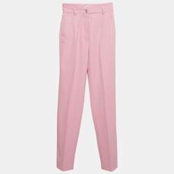 Dolce & Gabbana Pink Gabardine High Rise Trousers XS