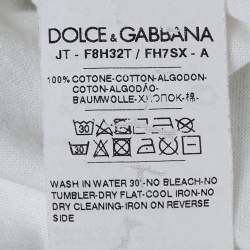 Pre Owned Dolce & Gabbana White Santa Belleza Print Jersey T-Shirt M