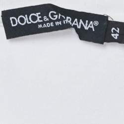 Pre Owned Dolce & Gabbana White Santa Belleza Print Jersey T-Shirt M