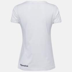 Pre Owned Dolce & Gabbana White Santa Belleza Print Jersey T-Shirt M