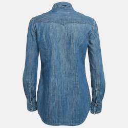 Dolce & Gabbana Blue Denim Button Front Shirt S