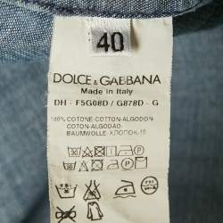 Dolce & Gabbana Blue Denim Button Front Shirt S