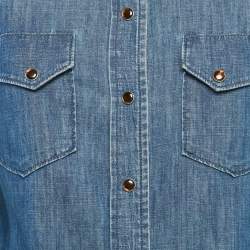 Dolce & Gabbana Blue Denim Button Front Shirt S