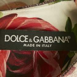 Pre Owned Dolce & Gabbana Multicolor Rose Jacquard Sleeveless Mini Dress S