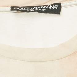 Dolce & Gabbana Pink Bull Rider Print Cotton Blend Top M