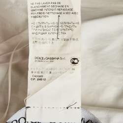 Pre Owned Dolce & Gabbana Green Fig Print Cotton Midi Dress M