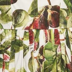 Pre Owned Dolce & Gabbana Green Fig Print Cotton Midi Dress M