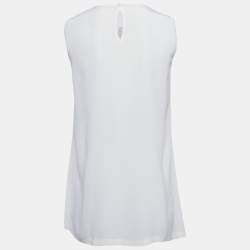 Pre Owned Dolce & Gabbana Cream I Love Italy Silk Top S