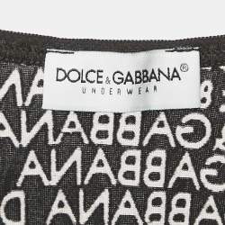 Dolce & Gabbana Underwear Black Monogram Jersey Top L