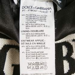 Dolce & Gabbana Gold/Black Sequin Logo Waistband Jogger Pants M