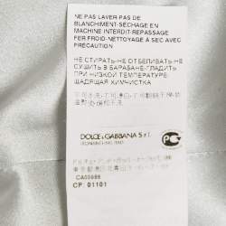 Dolce & Gabbana Green Floral Print Cotton Blend Shift Dress XS