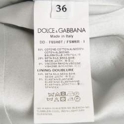 Dolce & Gabbana Green Floral Print Cotton Blend Shift Dress XS