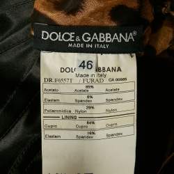 Dolce & Gabbana Black Stretch Satin Scoop Neck Mini Dress L