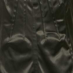 Dolce & Gabbana Black Stretch Satin Scoop Neck Mini Dress L