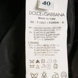 Pre Owned Dolce & Gabbana Black Crepe Pencil Skirt S