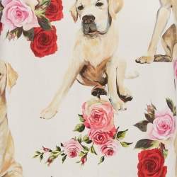 Pre Owned قميص دولتشي أند غابانا قطن أبيض مزين بطبعة أزهار كلبي صغيرة (سمول)