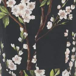 Pre Owned Dolce & Gabbana Black Floral Print Crepe Knee-Length Dress M