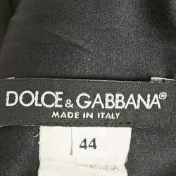 Pre Owned Dolce & Gabbana Black Floral Print Crepe Knee-Length Dress M