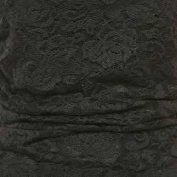 Pre Owned Dolce & Gabbana Black Lace Draped Sleeveless Short Dress M