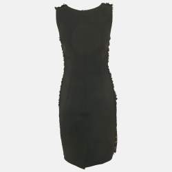 Pre Owned Dolce & Gabbana Black Lace Draped Sleeveless Short Dress M