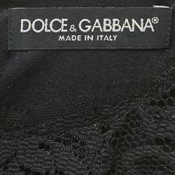 Pre Owned Dolce & Gabbana Black Lace Draped Sleeveless Short Dress M