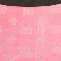 Dolce & Gabbana Pink Monogram Patterned Velvet Mini Skirt XS