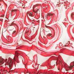 Pre Owned Dolce & Gabbana Pink Printed Cotton Crop Top S