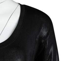 Pre Owned توب دولتشي أند غابانا ستريتش أكمام طويلة أسود ميتالك M