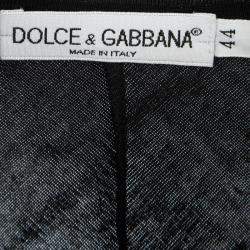 Pre Owned توب دولتشي أند غابانا ستريتش أكمام طويلة أسود ميتالك M