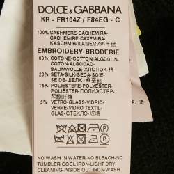 Dolce & Gabbana Black Applique Cashmere Knit Jumper S