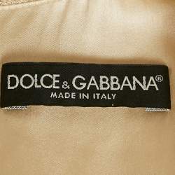 Dolce & Gabbana Gold Textured Lurex Sleeveless Blouse XS 