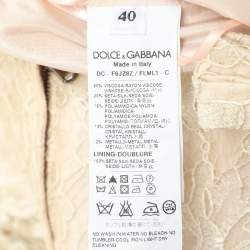 Pre Owned Dolce & Gabbana Beige Lace Maxi Dress S