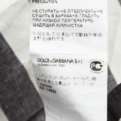 Pre Owned Dolce & Gabbana Black/White Striped Cotton Shoulder Strap Long Dress S