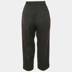 Pre Owned Dolce & Gabbana Black Dots Print Wool Pleated Culottes XS