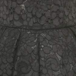 Pre Owned Dolce & Gabbana Black Lace Bustier Detail Strapless Maxi Dress S
