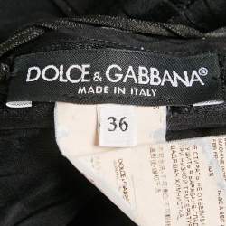 Pre Owned Dolce & Gabbana Black Jacquard Bustier Sleeveless Mini Dress XS