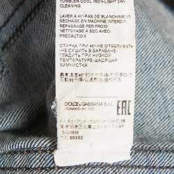 Pre Owned Dolce & Gabbana Blue Denim Cropped Jacket XS