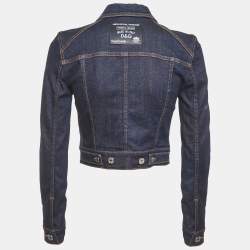 Pre Owned Dolce & Gabbana Blue Denim Cropped Jacket XS