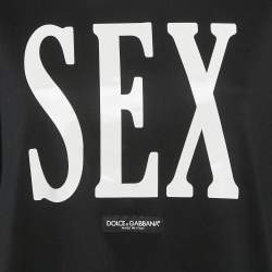 Pre Owned Dolce & Gabbana Black Sex Print Cotton Oversized T-Shirt S