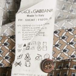 Pre Owned Dolce & Gabbana Beige Printed Cotton Button Front Sicilia Shirt S